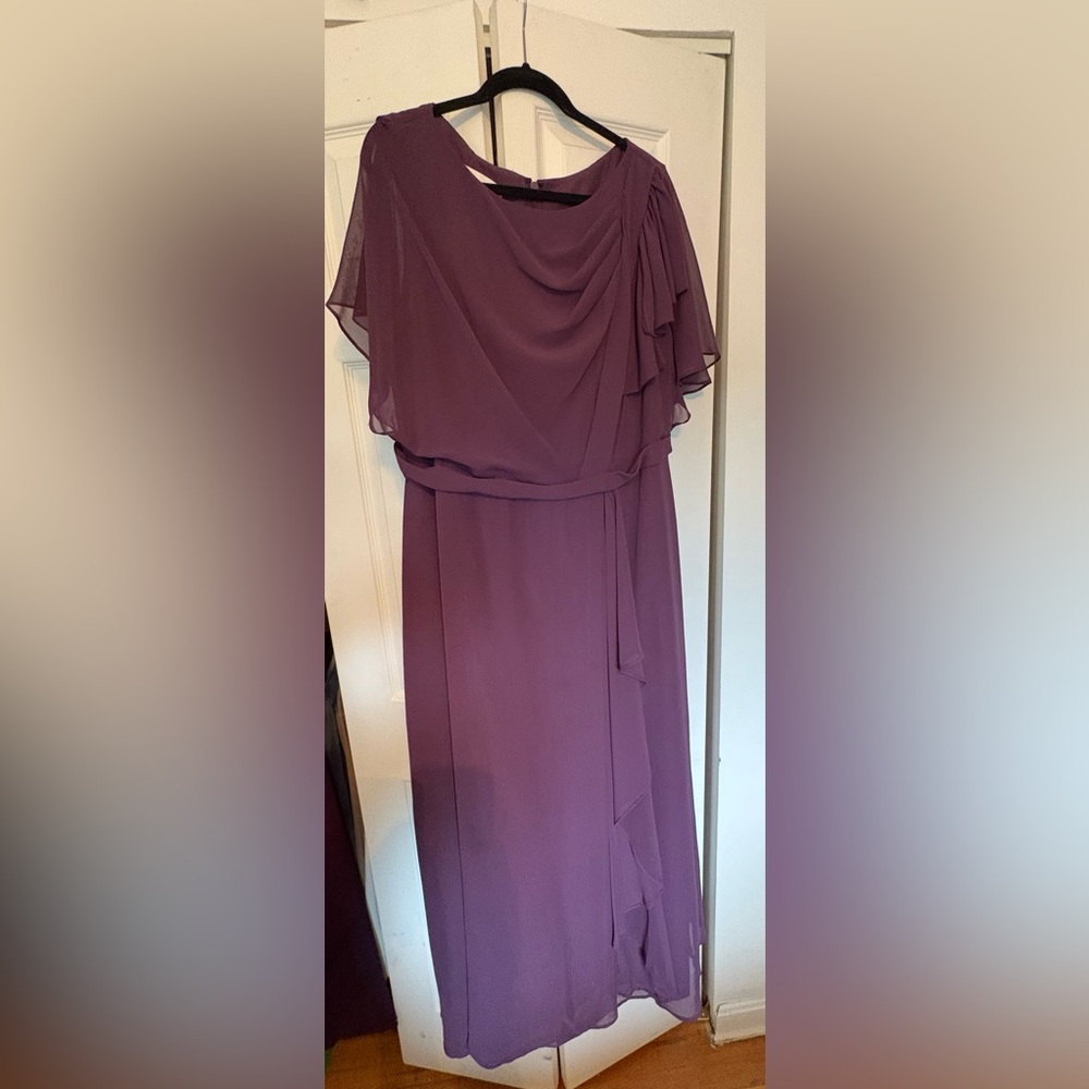Azazie Asymmetrical Grape Dress